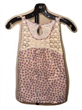Lace Pink Patterned Sleeveless Top